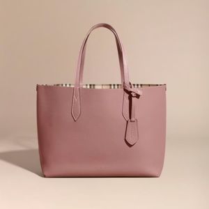 Burberry Medium Reversible Elderberry Haymarket Leather Tote